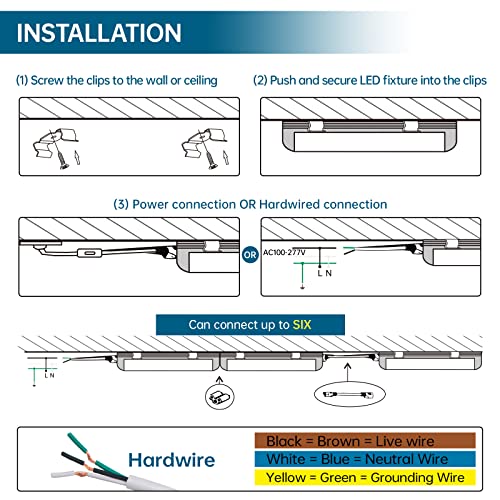 Barrina LED Shop Light, 4FT 40W 5000LM 5000K Daylight White, V Shape, Clear Cover, Hight Output, Linkable Shop Lights, T8 LED Tube Lights, LED Garage Light 4 Foot with Plug, ETL Listed, 10 Packs