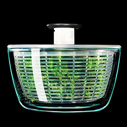 OXO Good Grips Glass Salad Spinner, Large/6.22 Quart, Clear