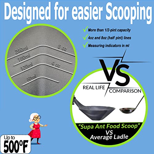 Supa Ant Canning Ladle, Canning Scoop, Large Ladle, Large Ladle for Canning, Large Ladle Spoon, Food Scoop, Food Scooper tool, Canning Supplies, ½-Pint Capacity 500F (Assembled in USA)