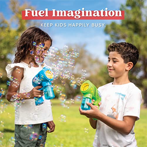 JOYIN 2 Bubble Guns with 2 Bottles Bubble Refill Solution (10 oz Total), Bubble Machine for Toddlers 1-3, Bubble Blaster Party Favors, Summer Toy, Outdoors Activity, Easter, Birthday Gift