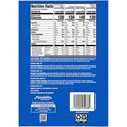 Nabisco Team Favorites Variety Pack, OREO Mini, CHIPS AHOY! Mini, Teddy Grahams Honey & Barnum's Animal Crackers, 30 Snack Packs