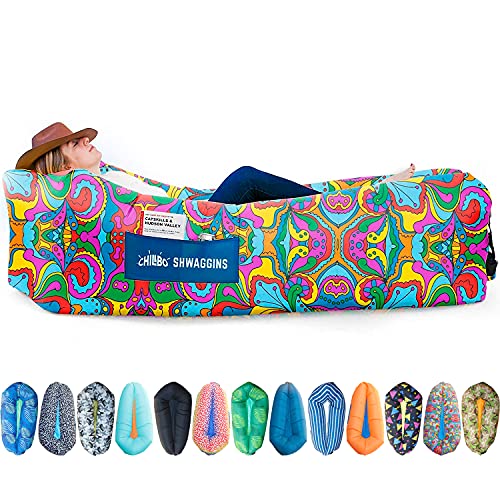 Chillbo Shwaggins Inflatable Couch – Cool Inflatable Lounger. Upgrade Your Camping Accessories. Easy Setup Inflatable Chair is Perfect for Beach Gear, Camping Fun and Festival Accessories.