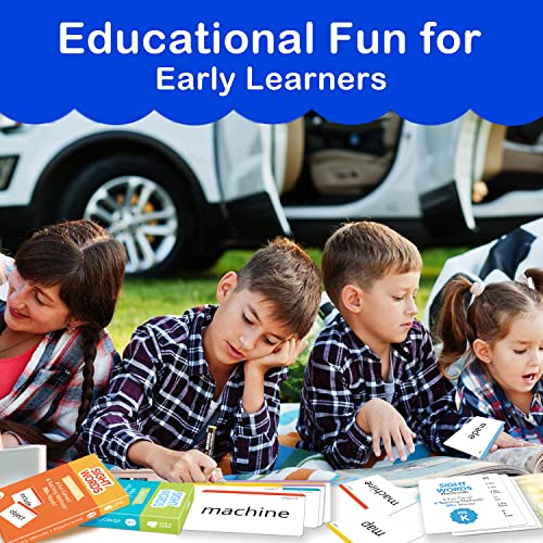 TAOZI&LIZHI Flash Cards - 520 Sight Words for Preschool (Pre K), Kindergarten, 1st, 2nd, 3rd Grade, Educational Alphabet Phonics Learning English Beginners Autism Talking, Dolch Fry Word List Games