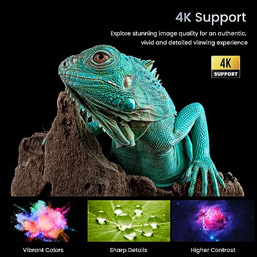 4K Support Projector with Wifi and Bluetooth, HONPOW Portable Mini Projectors for Outdoor Movies Use, Compatible with TV Stick, Laptop, Smartphone, Xbox, PS5