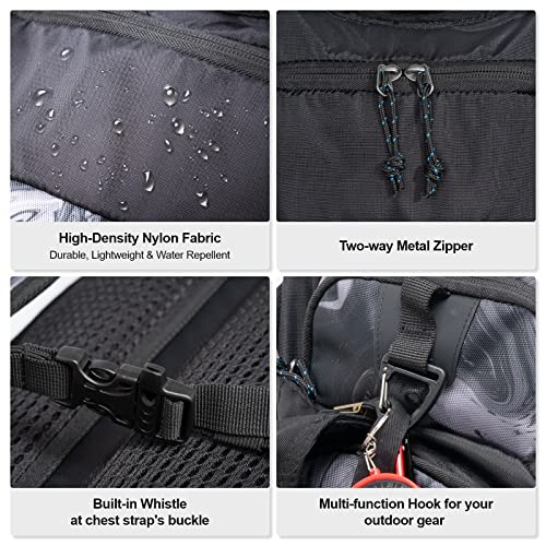 EVERFUN Hydration Backpack Water Backpack with Rain Cover and Water Bladder 2-Liter Hiking Daypack Women Men Lightweight Insulation Hydration Day Rucksack for Hiking, Cycling, Running, Climbing