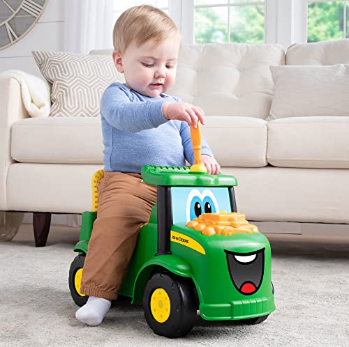 John Deere Johnny Tractor Ride On Toy with Lights and Sounds - John Deere Tractor Toys Ride On - Toddler Outdoor Toys - Ride on Toys Ages 1 Year and Up,Green, Large