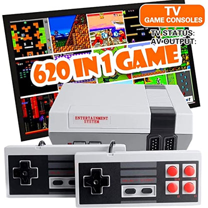 GameNext Mini Game Console Childhood Video Game Consoles Built-in 620 Games with NES Dual Controllers Handheld Game Player Console Classic System Edition Plug & Play for Kids & Adults