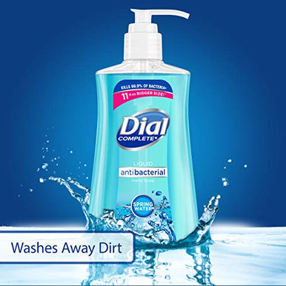 Dial Complete Antibacterial Liquid Hand Soap, Spring Water, 11 fl oz (Pack of 4)