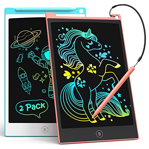 TECJOE 2 Pack LCD Writing Tablet, 8.5 Inch Colorful Doodle Board Drawing Tablet for Kids, Kids Travel Games Activity Learning Toys Birthday Gifts for 3 4 5 6 Year Old Boys and Girls Toddlers