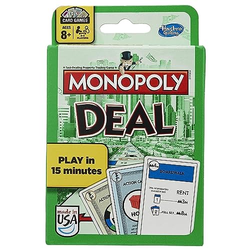 MONOPOLY Deal Card Game, Quick-Playing Card Game for 2-5 Players, Game for Families and Kids Ages 8 and Up (Amazon Exclusive)