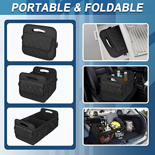 Deosk Car Trunk Organzier for suv,Car Organziers and Storage with 6 Big Pocket,Car Accessories for Women/Men 50L Waterproof Polyester Trunk Organzier for Car/SUV/Minivan/Truck(Medium, Black)