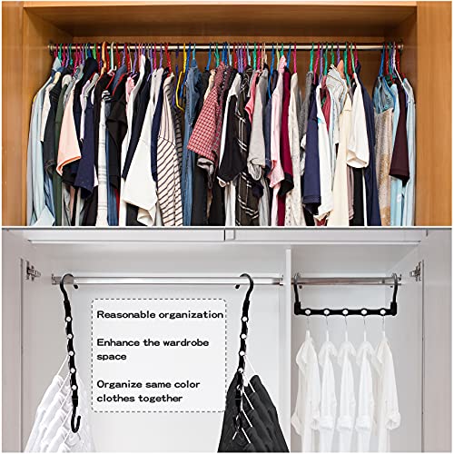 Closet Organizer,12 Pack Stronger Closet Organizers and Storage Clothes Hanger with 5 Holes Closet Storage for Heavy Clothes,College Dorm Room Essentials Magic Closet Organization Space Saving Hangers