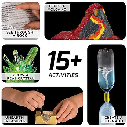 NATIONAL GEOGRAPHIC Earth Science Kit - Over 15 Science Experiments for Kids, Crystal Growing Kit, Volcano Science Kit, Dig Kits & Gemstones, STEM Project Toy for Boys and Girls (Amazon Exclusive)