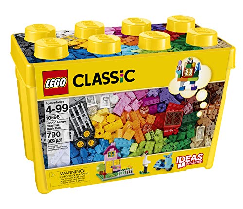 LEGO Classic Large Creative Brick Box 10698 Building Toy Set for Back to School, Toy Storage Solution for Classrooms, Interactive Building Toy for Kids, Boys, and Girls