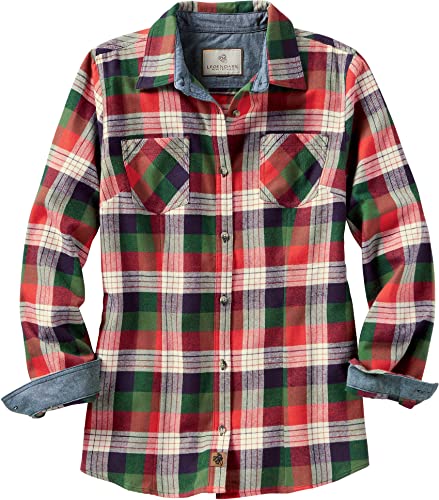 Legendary Whitetails Women's Standard Cottage Escape Flannel Shirt, Alpine Mountain Plaid, Small