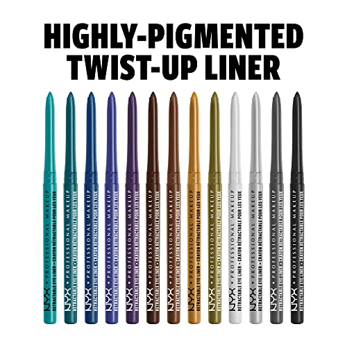 NYX PROFESSIONAL MAKEUP Mechanical Eyeliner Pencil, Creamy Retractable Eyeliner, Smudge-Proof & Smooth Gliding, Bronze