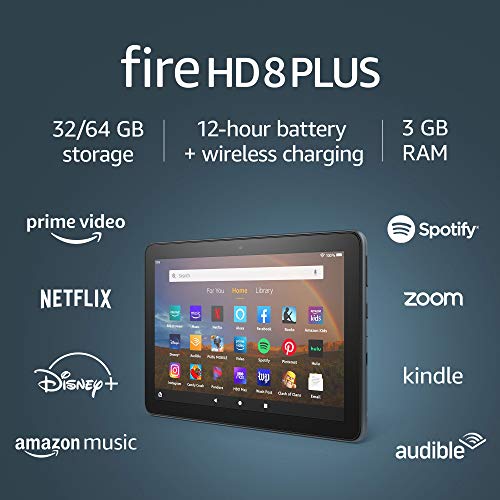 Certified Refurbished Fire HD 8 Plus tablet, HD display, 32 GB, (2020 release), our best 8" tablet for portable entertainment, Slate