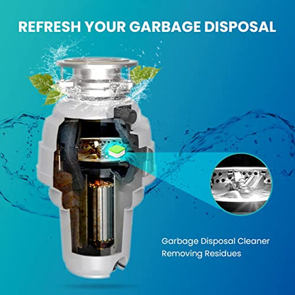 Garbage Disposal Cleaner and Deodorizer 28 Tablets: Maravello Sink Foaming Garbage Disposer Freshener - Kitchen Drain Cleaning Pods with Apple Fresh Formula - 1 Year Supply