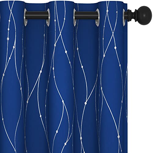 Deconovo Thermal Insulated Blackout Curtains for Bedroom and Kids Room, Set of 2 - Sun Blocking Window Curtains for Home Decoration (38 X 84 Inch, Royal Blue, 2 Panels)