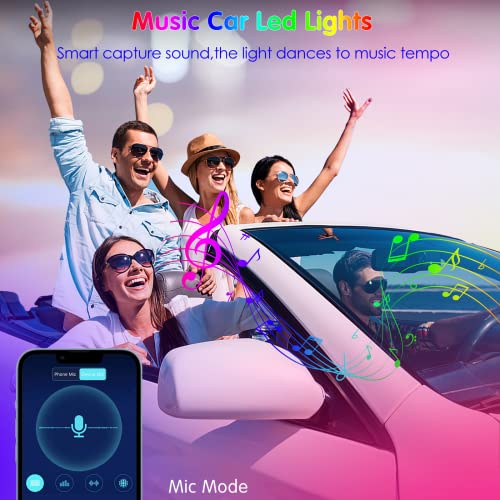 Interior Car Lights Keepsmile Car Accessories APP Control with Remote Music Sync Color Change RGB Under Dash Car Lighting with Charger 12V 2A LED Lights (RGB)