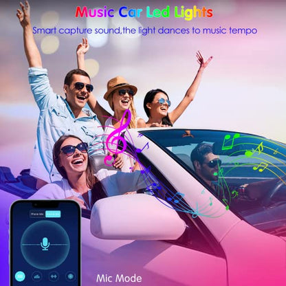 Interior Car Lights Keepsmile Car Accessories APP Control with Remote Music Sync Color Change RGB Under Dash Car Lighting with Charger 12V 2A LED Lights (RGB)