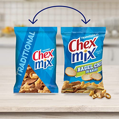 Chex Mix Snack Mix, Traditional, Savory Snack Bag, 8.75 oz