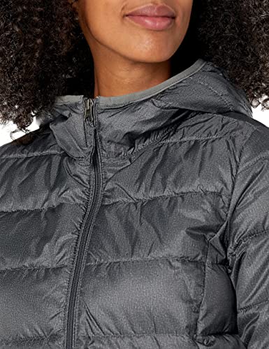 Amazon Essentials Women's Lightweight Water-Resistant Hooded Puffer Coat (Available in Plus Size), Charcoal Heather, X-Large