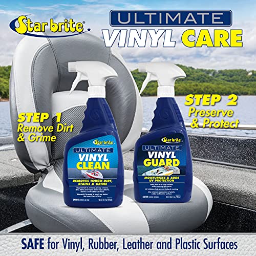 STAR BRITE Ultimate Vinyl Guard - Spray on Protection & Shine - Prevent Fading & Cracking - Keep Vinyl, Leather, Plastic & Rubber - 32 OZ (095932),blue