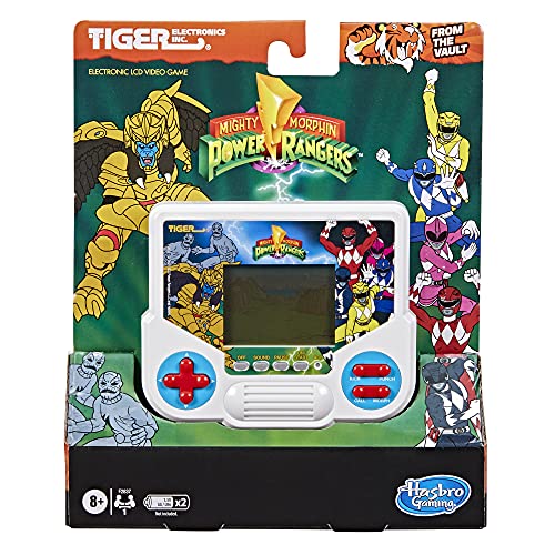 Hasbro Gaming Tiger Electronics Mighty Morphin Power Rangers Electronic LCD Video Game,Retro-Inspired Edition,Handheld 1-Player Game,Ages 8 and Up,White