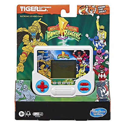 Hasbro Gaming Tiger Electronics Mighty Morphin Power Rangers Electronic LCD Video Game,Retro-Inspired Edition,Handheld 1-Player Game,Ages 8 and Up,White