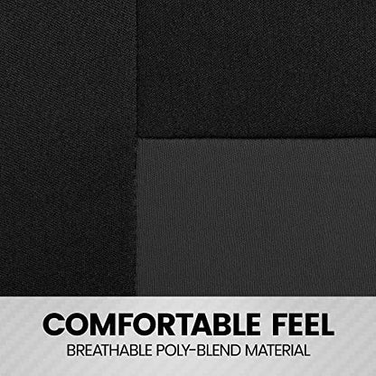 BDK PolyPro Car Seat Covers Full Set in Charcoal on Black – Front and Rear Split Bench Seat Covers for Cars, Easy to Install Car Seat Cover Set, Car Accessories for Auto Trucks Van SUV