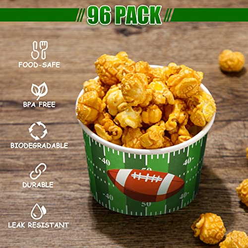 CHENGU Football Snack Bowl Paper Game Day Football Bowls Party Supplies Football Ball Serving Bowl Paper Cups Disposable Paper Bucket for Football Tailgate Dinner Sports Event(48 Pieces)