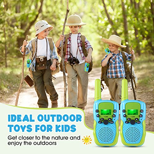 Jeebuu Toys for 3-12 Year Old Boys, 2 Pack Walkie Talkies for Kids 22 Channels 3 Kms Range 2 Way Radio for Indoor Outdoor Camping Hiking, Ideal Christmas Birthday Gifts for 3-12 Year Old Boys Girls