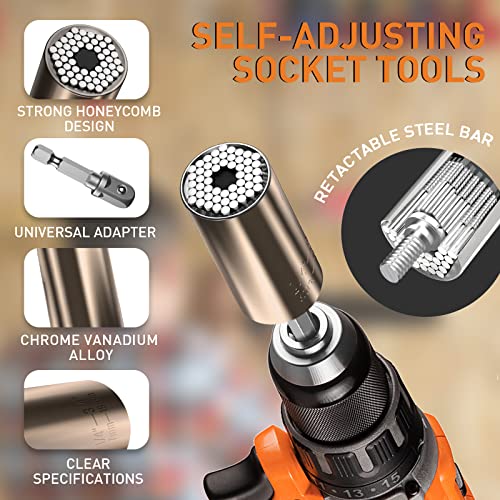 BIIB Gifts for Men, Super Universal Socket Tools Gifts for Men, Birthday Gifts for Men, Universal Socket Mens Gifts for Him, Husband, Grandpa, Cool Stuff Gifts for Boyfriend Tools for Men Cool Gadgets