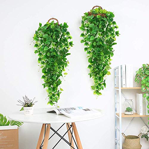 Ageomet 3pcs Artificial Hanging Plants, 3.6ft Fake Ivy Vine for Wall House Room Indoor Outdoor Decoration (No Baskets)