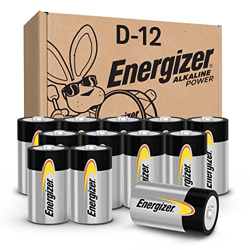 Energizer Alkaline Power D Batteries (12 Pack), Long-Lasting Alkaline Size D Batteries - Packaging May Vary