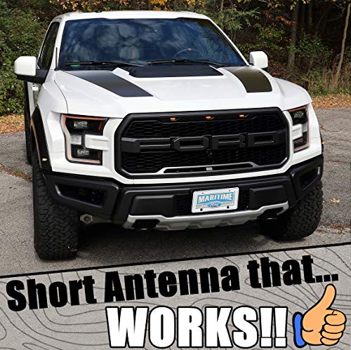 AntennaMastsRus - Short Replacement Rubber Antenna fits Ford F-150 (2009-2023) The Original 6 3/4 Inch Accessories - USA Stainless Steel Threading - Car Wash Proof - Internal Copper Coil