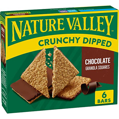 Nature Valley Crunchy Dipped Granola Squares, Oats and Chocolate, 6 ct