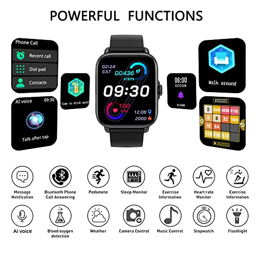 Smart Watch (Answer/Make Call), 1.7" Smartwatch Fitness Tracker for Android and iOS Phones with Heart Rate Sleep Tracking, 28 Sport Modes, Blood Oxygen, Ai Voice Control,Fitness Watch for Women Men