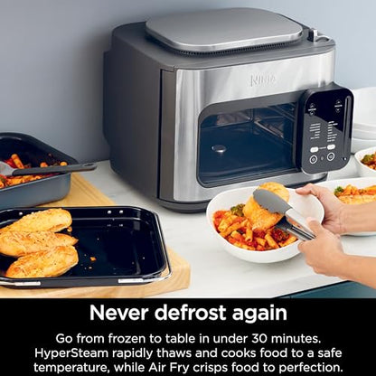 Ninja SFP701 Combi All-in-One Multicooker, Oven, and Air Fryer, 14-in-1 Functions,15-Minute Complete Meals, Includes 3 Accessories, Auto Cook Menu, Timer, Automatic Shut-Off, Grey, 14.92 x15.43 x13.11