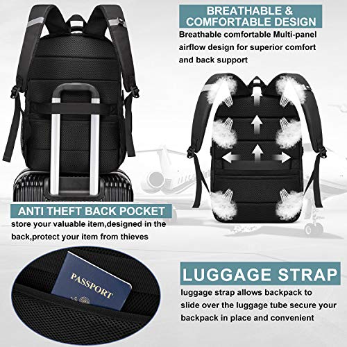 Extra Large Backpack for Men 50L,Water Resistant 17 inch Travel Laptop Backpack with USB Charging Port,TSA Friendly Big Business Anti Theft Computer Bag Work College School Bookbags Gifts,Black