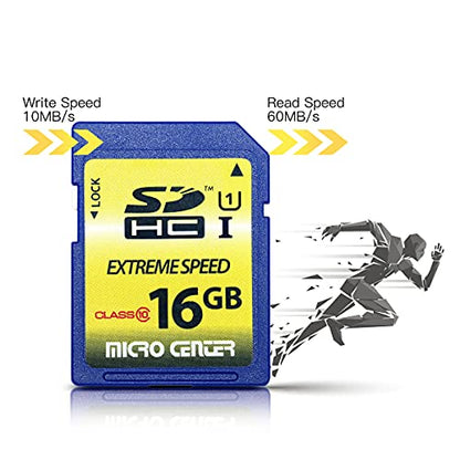 16GB Class 10 SDHC Flash Memory Card 10 Pack Standard Full Size SD Card USH-I U1 Trail Camera Memory Card by Micro Center (10 Pack)