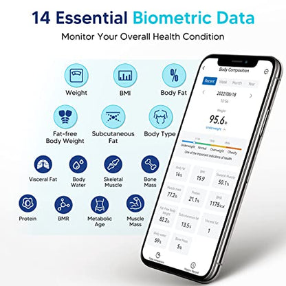 LOFTILLA Scale for Body Weight and Fat, Smart Body Fat Scale, Bluetooth Digital Weight Scales Sync with App, 14 Body Composition Analyzer, 400 lb Capacity Accurate Bathroom Scales, Black
