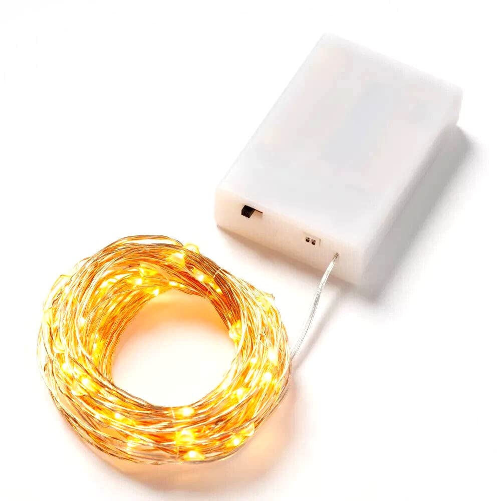 Room Essentials 90ct Extended LED Fairy Lights, 30 ft Gold Color Starry String with Copper Wire, USB or Battery Powered (2)