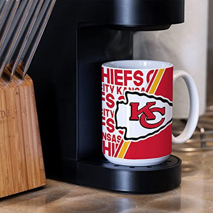 Rico Industries NFL Football Kansas City Chiefs 15 oz White Ceramic Coffee Mug