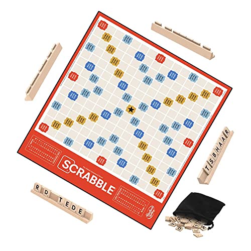 Hasbro Gaming Scrabble Board Game,Word Game for Kids Ages 8 and Up,Fun Family Game for 2-4 Players,The Classic Crossword Game