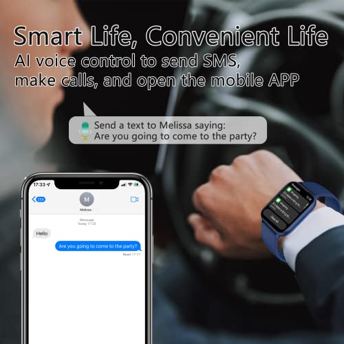 Smart Watch (Answer/Make Call),1.9"Smartwatch Fitness Tracker for Android and iOS Phones with Heart Rate Sleep Tracking, Multi Sport Modes, Blood Oxygen, Ai Voice Control,Fitness Watch for Women Men