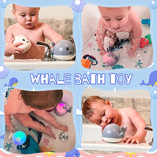 Gigilli Baby Bath Toys, Rechargeable Baby Toys Whale, Light Up Bath Toys, Sprinkler Bathtub Toys for Toddlers Infant Kids Boys Girls, Spray Water Bath Toy, Pool Bathroom Baby Toy