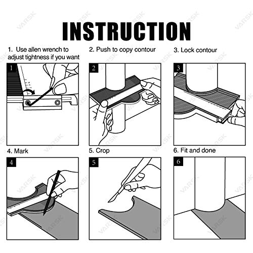 VARSK Contour Gauge Tool with Lock 10 inch - Shape Duplicator Profile Super Gauge Tool - Birthday Gifts for Men Dad Husband, Woodworking Gadgets Tool for DIY Carpentry Flooring Handyman