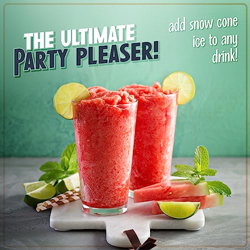 Nostalgia Snow Cone Shaved Ice Machine - Retro Table-Top Slushie Machine Makes 20 Icy Treats - Includes 2 Reusable Plastic Cups & Ice Scoop - White